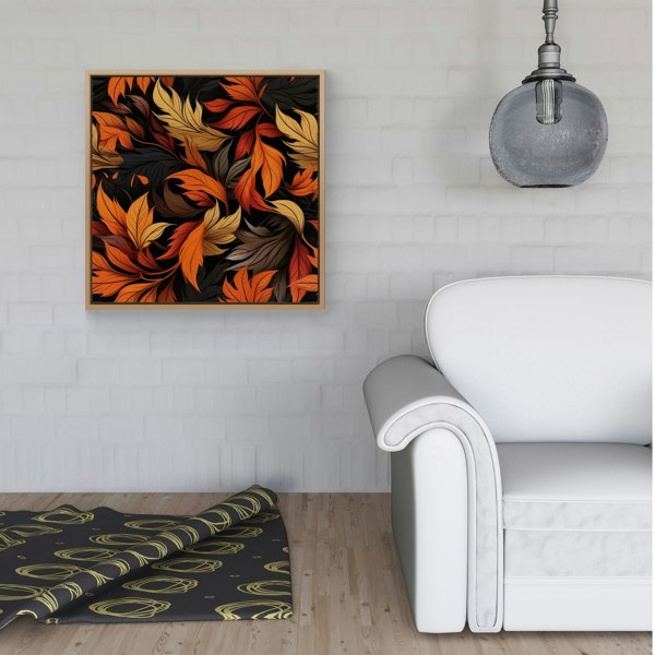 Warren Reed Autumn Leaves Design Framed Canvas