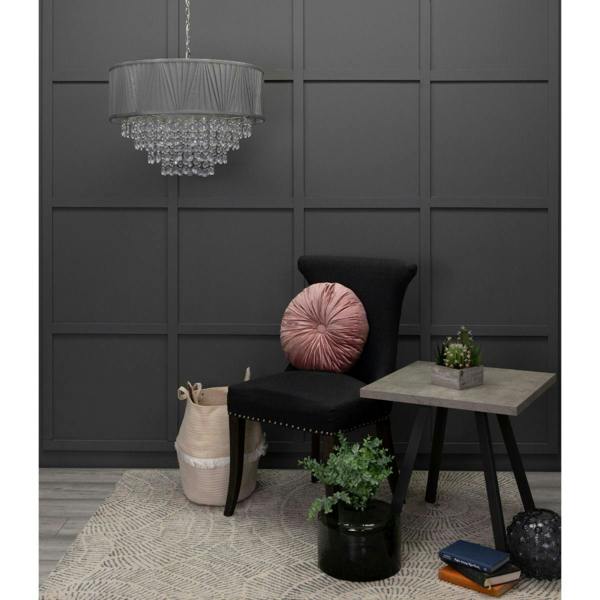 Pagazzi Lighting Talula Grey & Crystal Ceiling Pendant