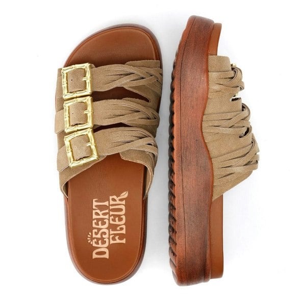 Desert Fleur Gypsum Tennesee Suede Women's Taupe Sandals