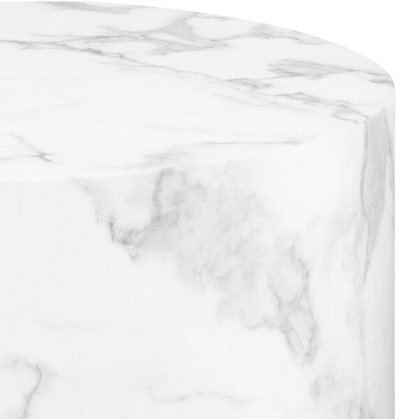 Wyld Haus Set of 2 Lille White Marble Effect Round Coffee Table