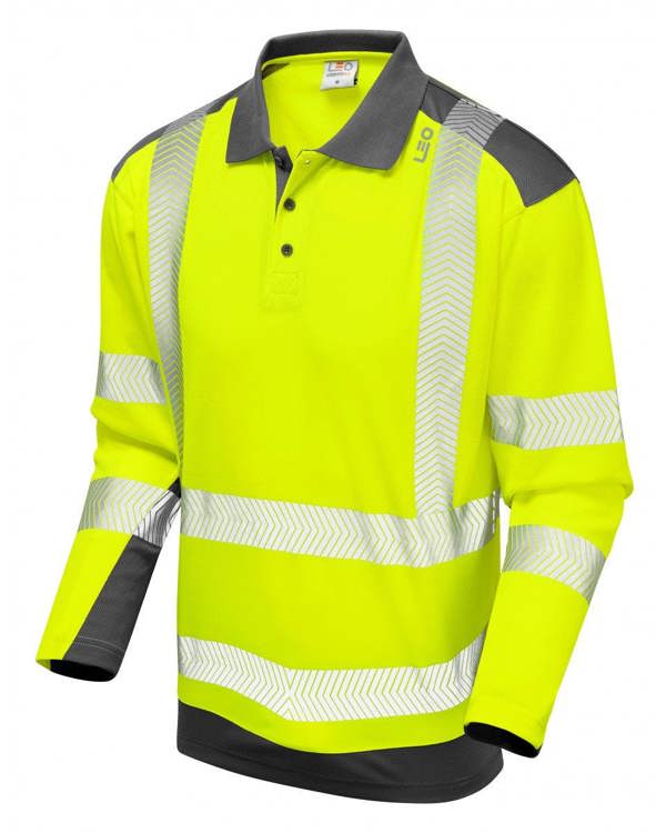 Wringcliff Dual Colour Long Sleeve Polo Shirt Leo Workwear