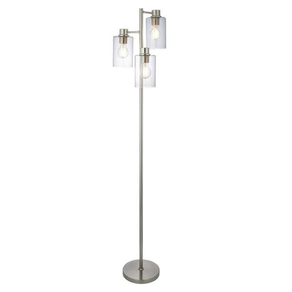 Pagazzi Lighting Kingsholm 3 Light Satin Nickel Floor Lamp