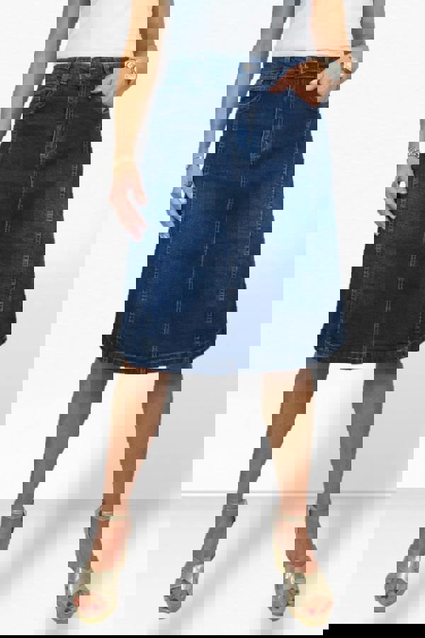 Paulo Due Women's Panelled Denim A Line Skirt