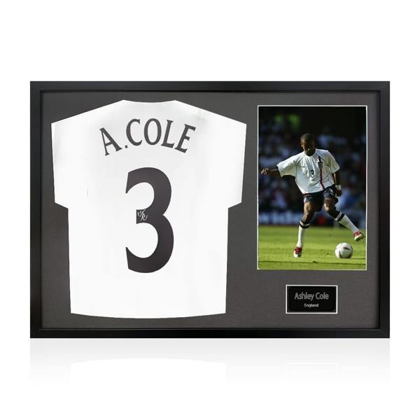 Ashley Cole Signed England Shirt Classic Frame