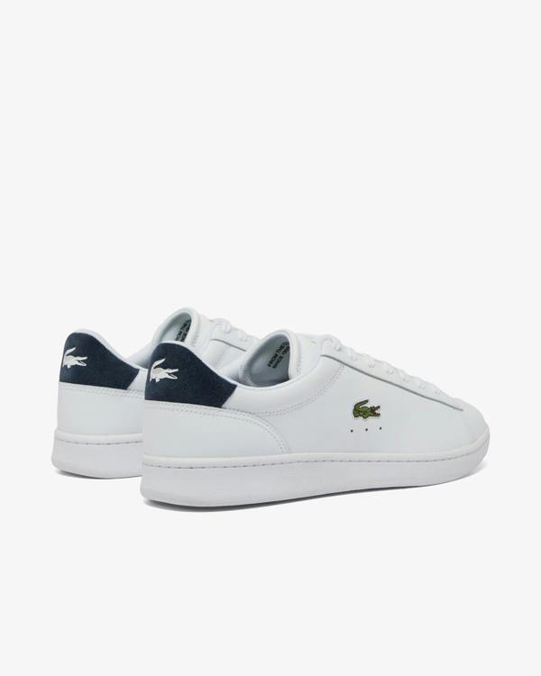 Lacoste Carnaby Leather Mens Trainers - White/Navy 042 | CHO | Designer Mens Trainers