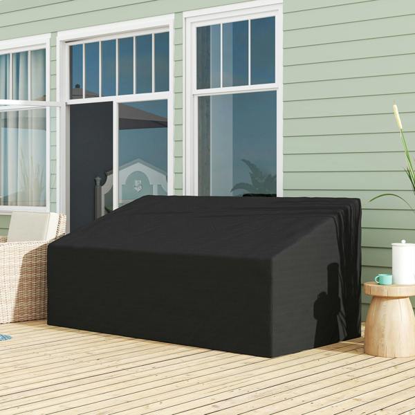 Outsunny 3 Seater Rain Cover Garden Sofa Chair Bench Protector 218x111x101cm - Black