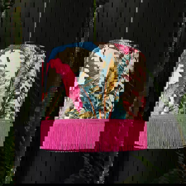 Love Frankie ice jungle velvet lampshade gold lining fringing