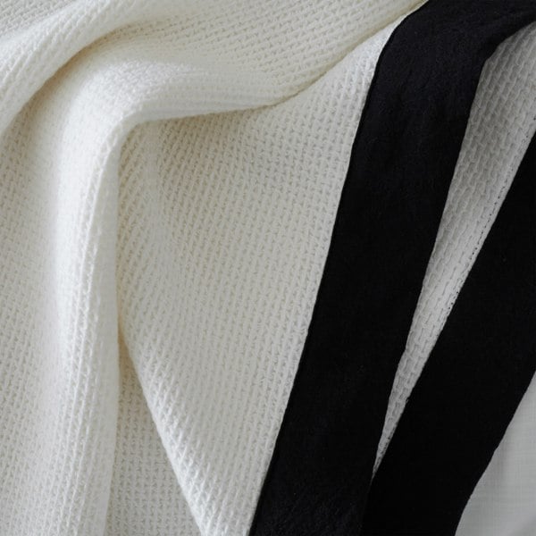 Style Sisters Monochrome Waffle Cotton Blanket Throw