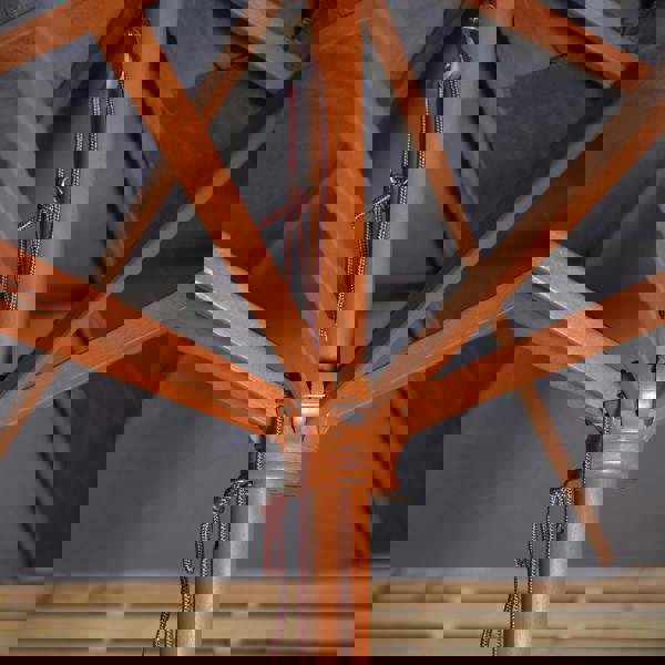 Samuel Alexander 2.7m Outdoor Wooden Garden Parasol Sun Shade with Carry Bag in Grey