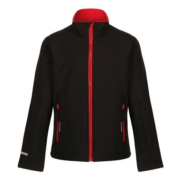 Regatta Professional Childrens/Kids 2 Layer Soft Shell Jacket - Black/Classic Red