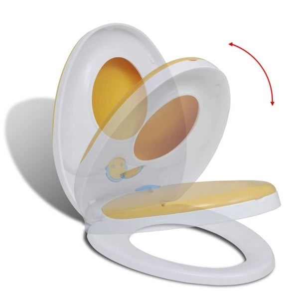 Berkfield White & Yellow Soft-close Toilet Seat Adults/Children