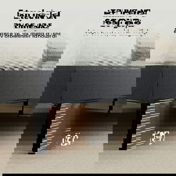 Levede Upholstered Bed Frame Linen Fabric Soft Foam Headboard Small Double King