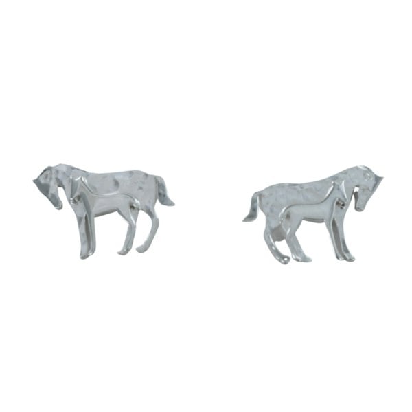 Sterling Silver Mare and Foal Studs - Reeves & Reeves