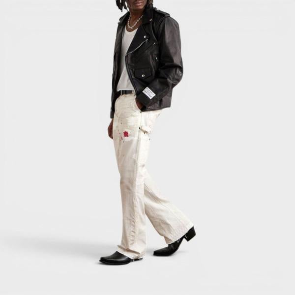 Gallery Dept. Le Bar De Music Paint-Splattered Jeans Flare Natural White Multi