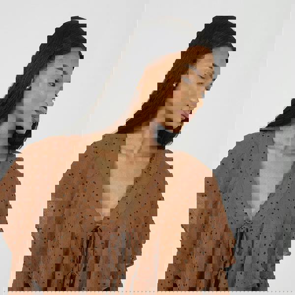 Brave Soul Brown Long Sleeve Top With Frill Detail - Brown Image 4