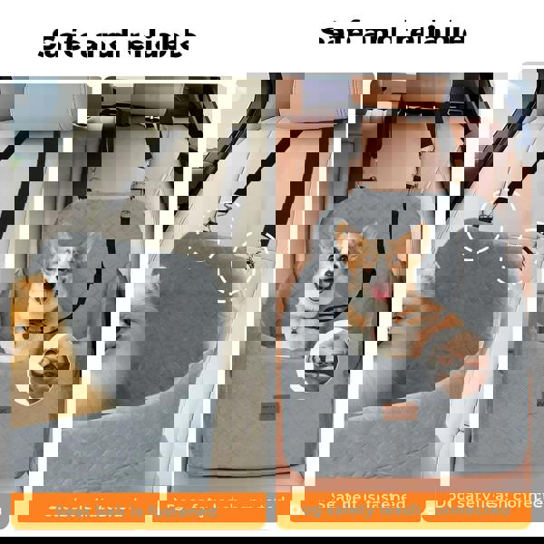 Skylos Pet Booster Dog Car Seat Safe Travel Carrier Bed Bag Basket Puppy Grey