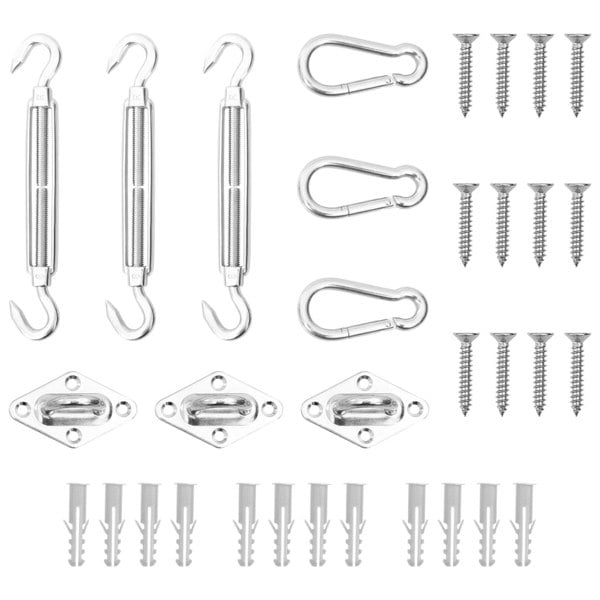 Berkfield 9 Piece Sunshade Sail Accessory Set Stainless Steel