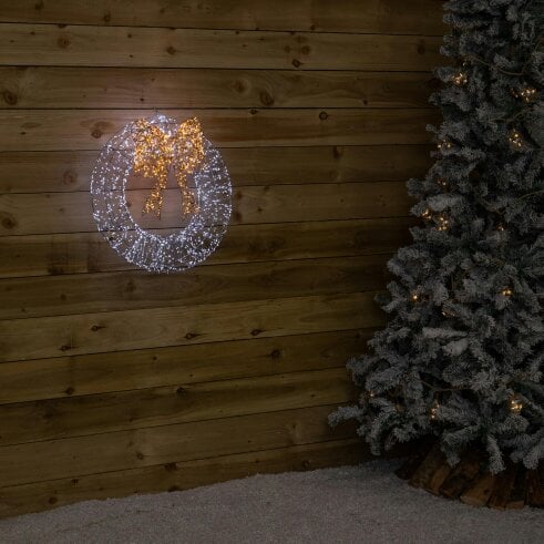 Samuel Alexander 50cm Galaxy Christmas Wreath with 1440 Cool White & Antique White LEDs
