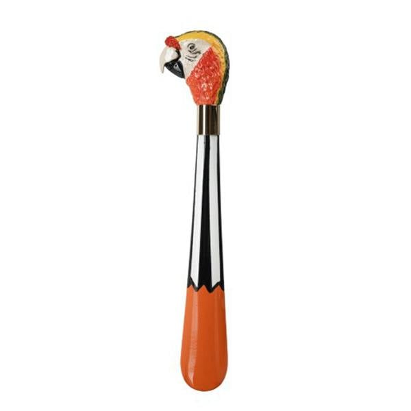 Embassy London Parrot - Multi - Hand-painted shoe horn with sculpted parrot head