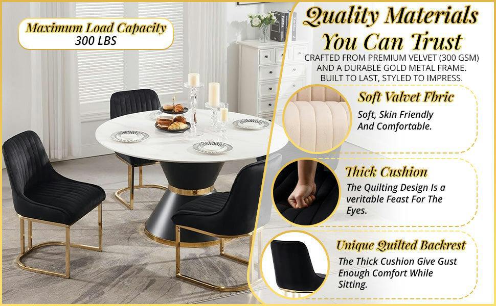 HYGRAD BUILT TO SURVIVE Luxe Velvet Dining Chairs with Gold Legs – Set of 2 | HYGRAD®