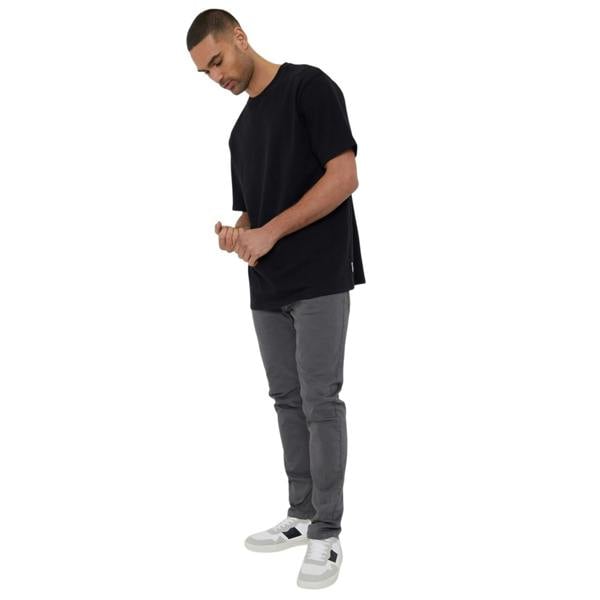 Threadbare Mens Waffle Regular T-Shirt - Black - 