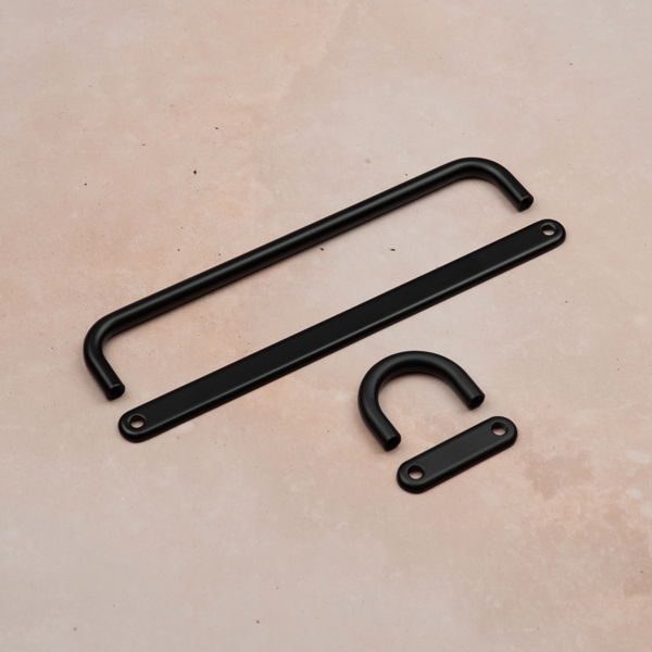 Handle & Home Matt Black Loop Cabinet Handles with Backplate