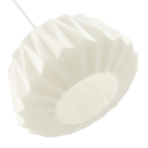 Designer Opal White Glass Pendant Shade with Triangular Shaped Grooves Image 4