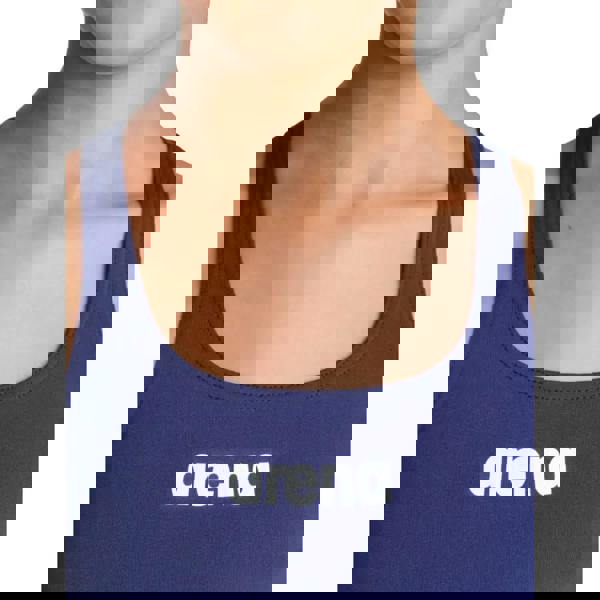 Arena Girls Team Swim Pro Solid navy blue tank top with white logo