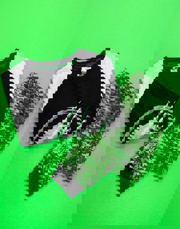 Jurassic World Boys Black Camo Logo Print Long Sleeve Long Leg Pyjama Set