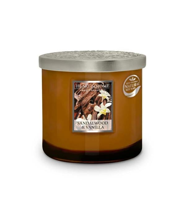 Heart & Home Sandalwood & Vanilla 2 Wick Ellipse Candle