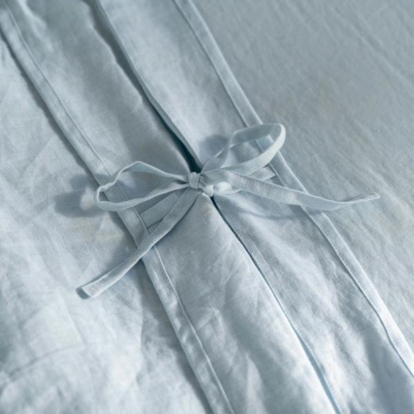 Soak&Sleep Mineral Blue French Linen 40cm Deep Fitted Sheets