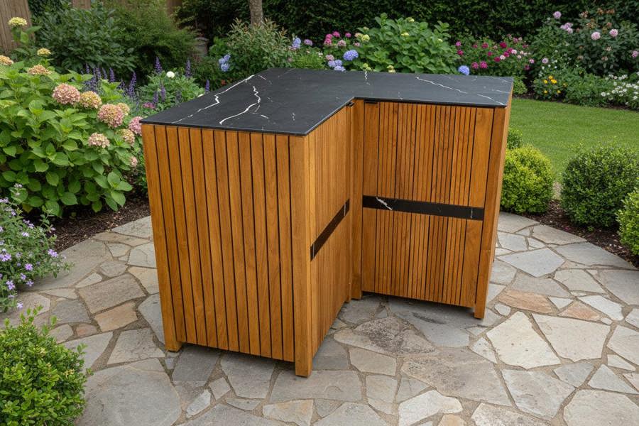 Ocean Designs Avellino Teak Outdoor Kitchen Corner Unit