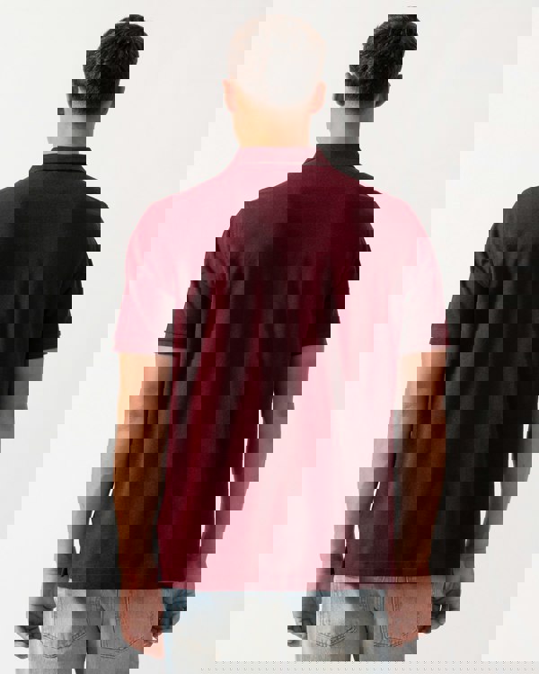 GANT Mens Regular Fit Short Sleeve Shield Logo Pique Polo - 677 Bordeaux Melange