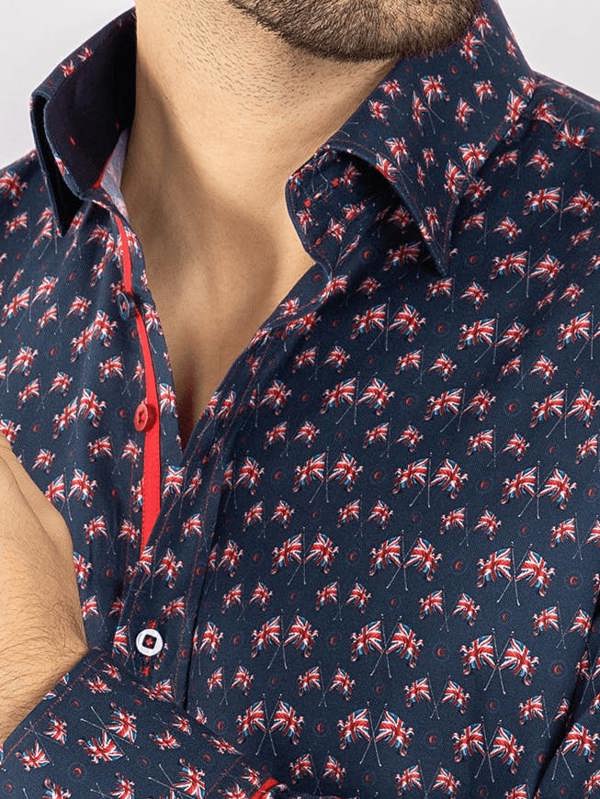 UNION JACK FLAG PARADE TENCEL SHIRT - Claudio Lugli Shirts