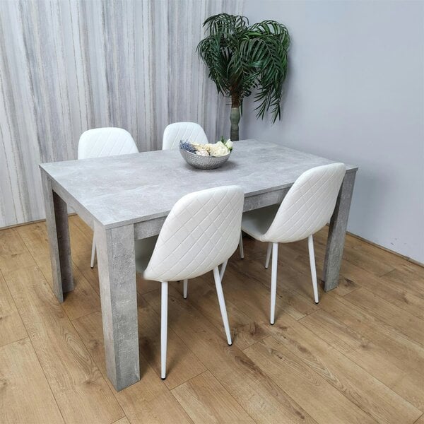 Kosy Koala Wooden Rectangle Dining Table Sets with Set of 4 Chairs, Grey and White