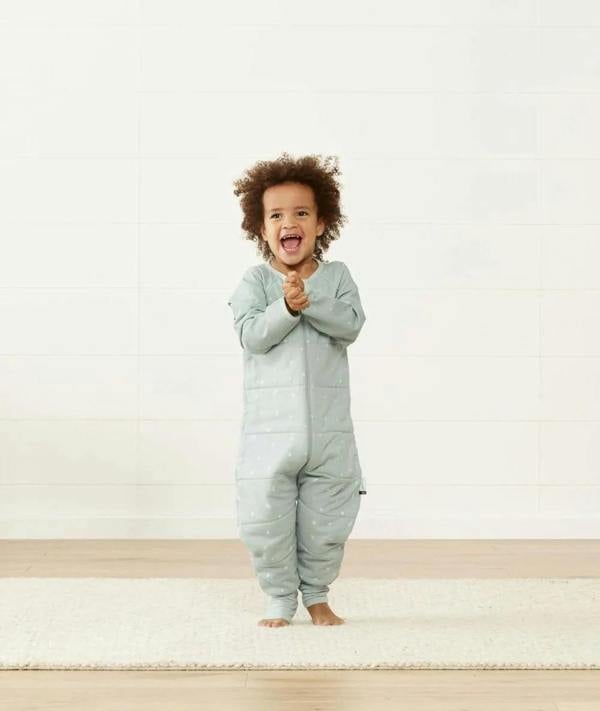 ergoPouch - Organic Winter Long Sleeved Sleep Onesie - Sage - 2.5 TOG