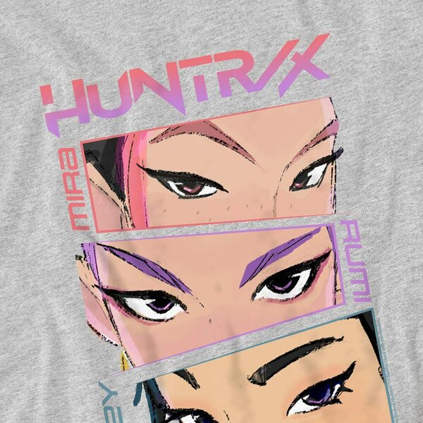 K-Pop Demon Hunters Childrens/Kids Huntrix Eyes Comic Strip T-Shirt - Athletic Heather