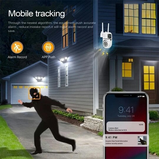 Havendro Outdoor Security IP Camera 1080P Dual Lens Cameras Auto Tracking