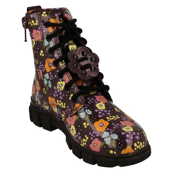 Clarks Girls Clarks Floral Pattern Ankle Boots Evyn Top K