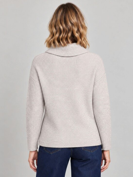 VIZ-A-VIZ Intarsia Cowl Neck Jumper