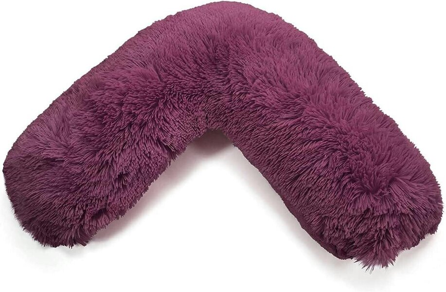 Night Zone Cuddles V Shaped Pillow – Orthopaedic Support Cushion with Case or Cover Only - Plum - Cover Only