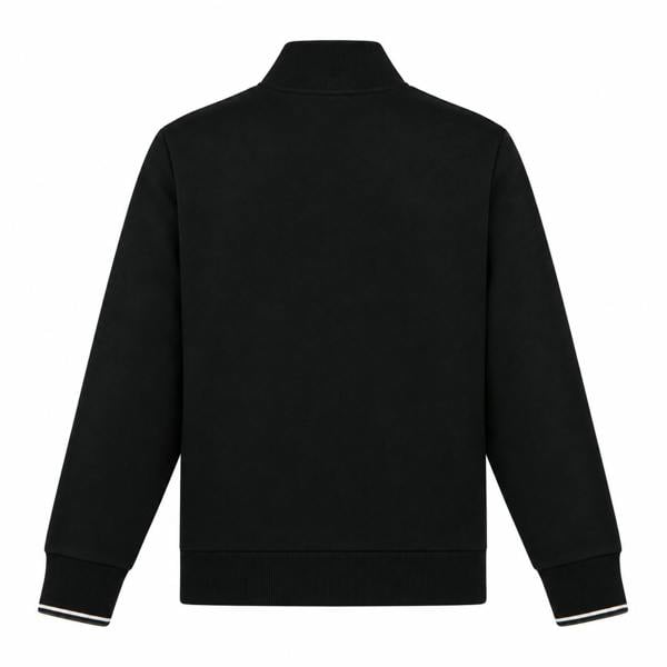 Fred Perry Half Zip Sweatshirt Black/Ecru/Laurel Wreath Green