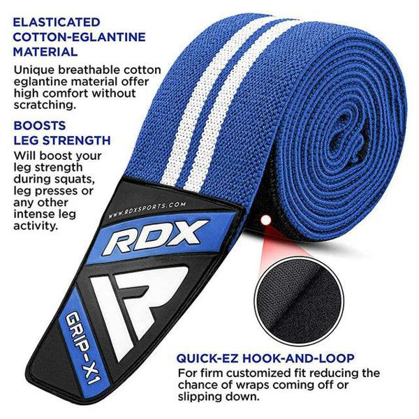 RDX Sports GYM KNEE WRAPS K4 BLUE PLUS