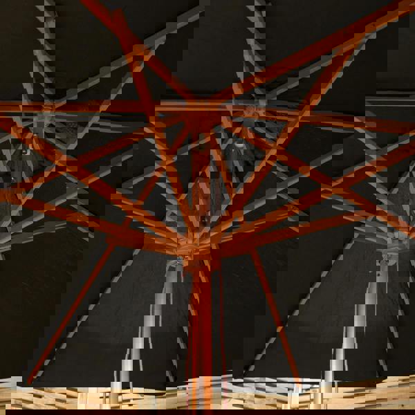 Samuel Alexander 2.7m Outdoor Wooden Garden Parasol Sun Shade with Carry Bag in Black