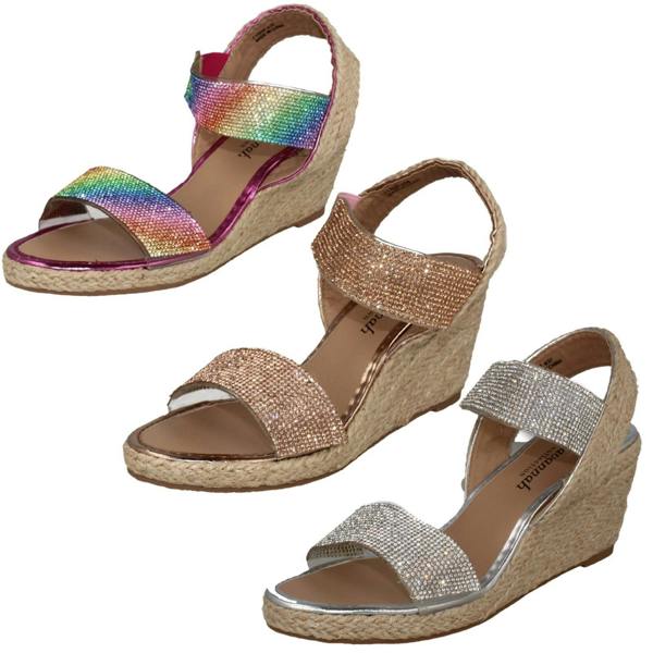 Savannah Ladies Savannah Wedge Glitter Sandals F12035