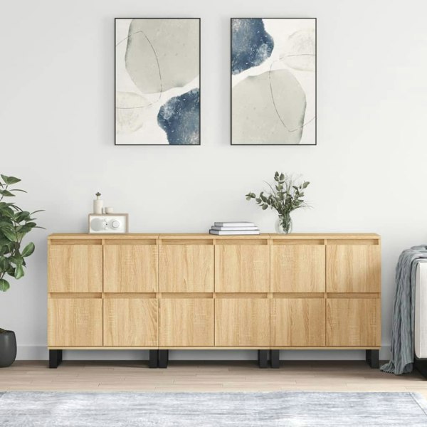 Berkfield Sideboards 3 pcs Sonoma Oak Engineered Wood