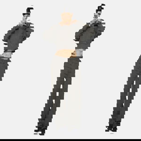 Good For Nothing Grey Coverlock Stitching Baggy Joggers - Grey Image 4