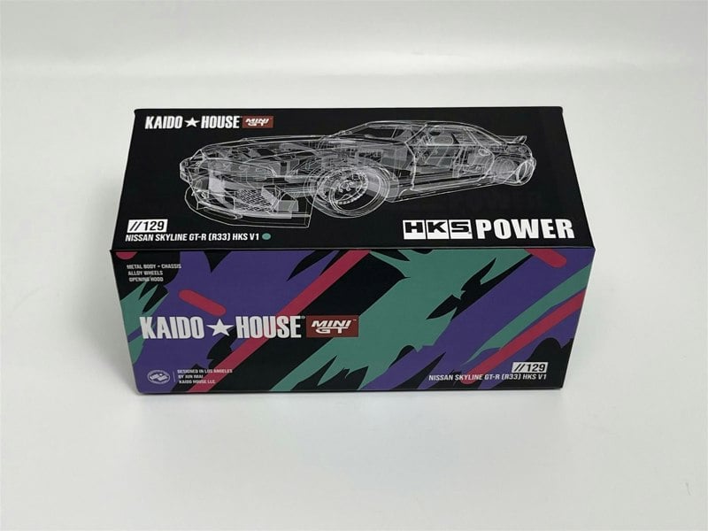 Mini GT Nissan Skyline GTR R33 HKS V1 1:64 Scale Kaido House Mini GT MGTKHMG129