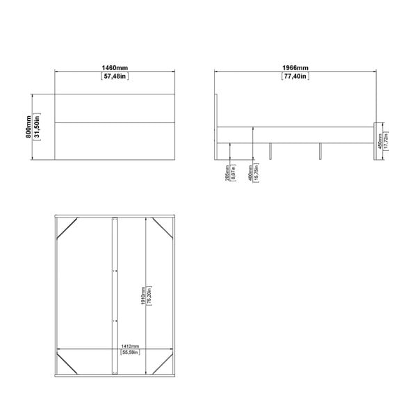 Wyld Haus Budapest 4ft6 Double Black Wooden Bed Frame