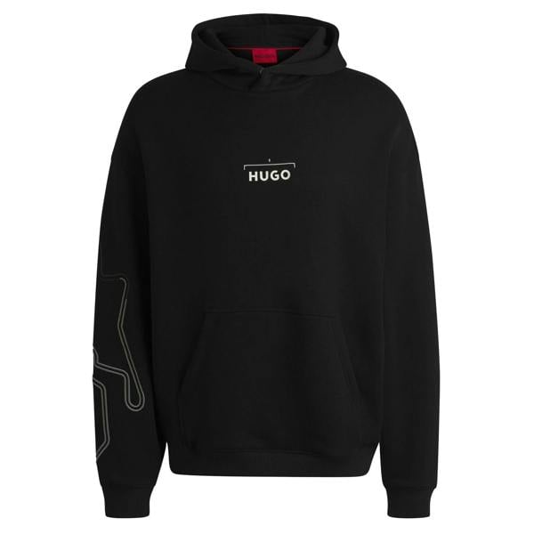 Hugo Mens Doad Back Print Oversized Hoodie - Black - 